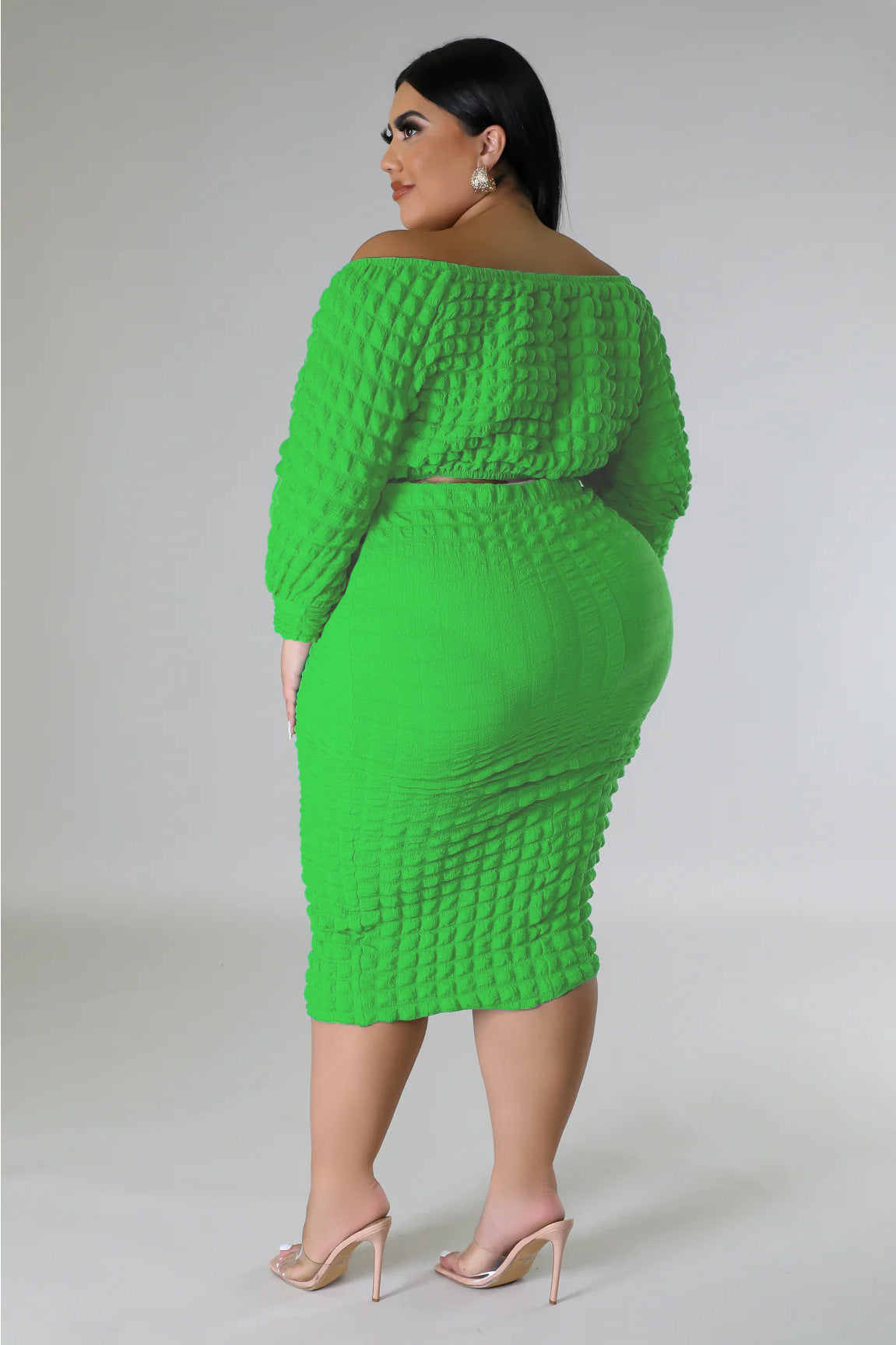 Large One Line Solid Bubbled 2PC Set
