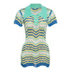 Knitted Dress Polo Color Contrast Dress