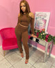 Sexy Lace-up Split Pleated Pants Hooded 2PC SET