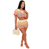 Striped Handmade Knit Casual Shorts Set