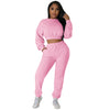 Fashion casual sweatshirt set solid color 2PC set