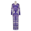Ripped Skinny Sheath Dress Rhinestone Printed Dress