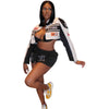 Retro detachable motorcycle baseball uniform two-piece skirt suit