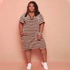V-neck Striped Loose Dress