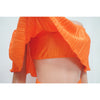 Pleated Ruffled Shoulder Wide-leg Trouser Set