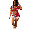 Printed Short-Sleeved Shorts 2pc Set