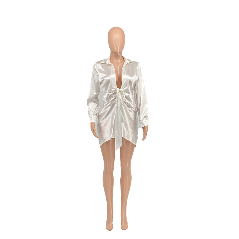 Sexy Cardigan Silk Shirt