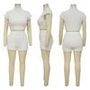 Cropped Shorts Popcorn Bubble Two-Piece Set