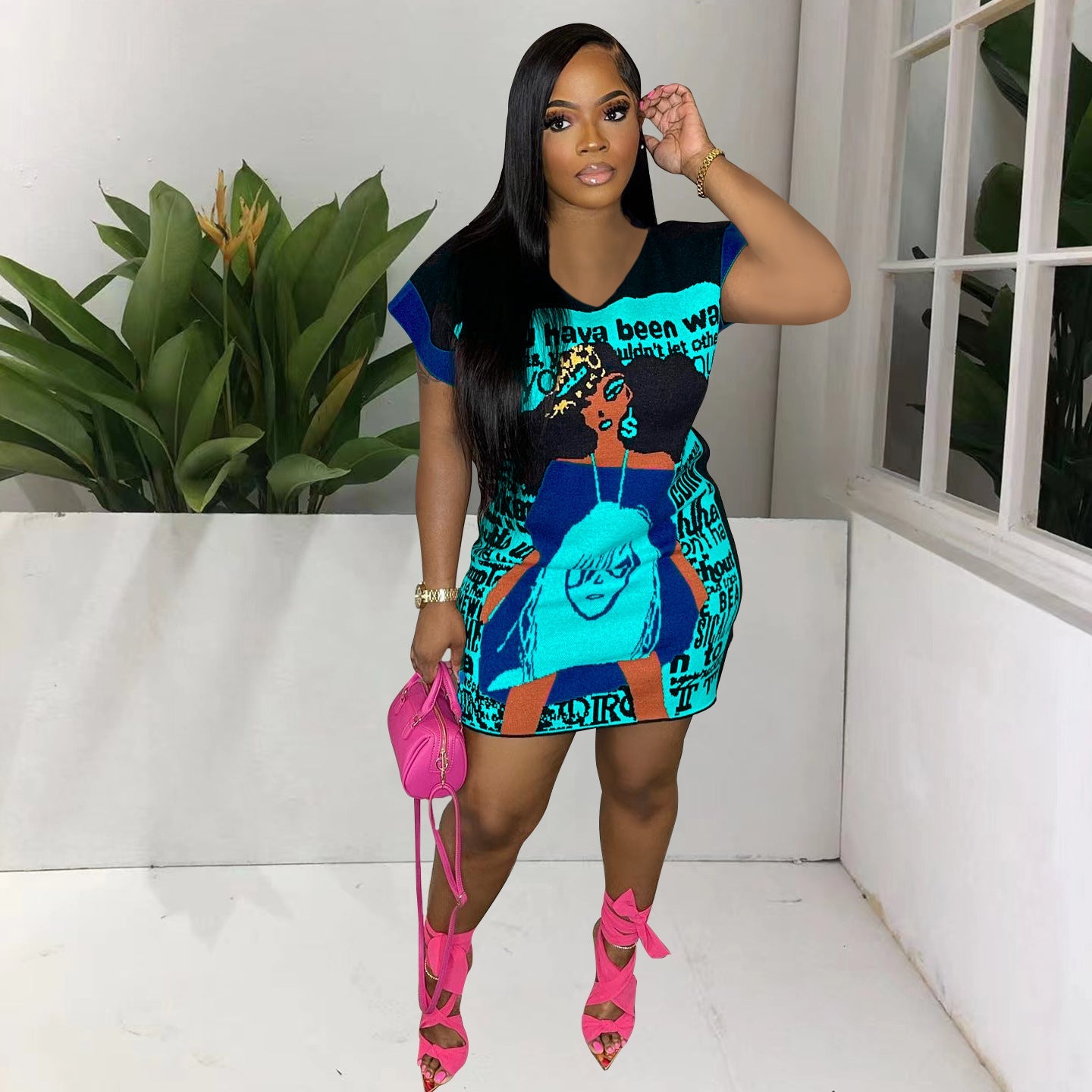 Fashion Printed Cute Cartoon Dress