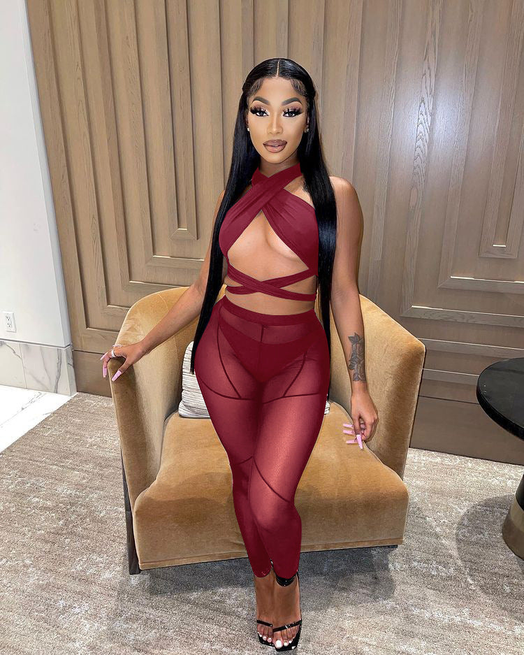 Sexy Stitching See-through 3PC Set