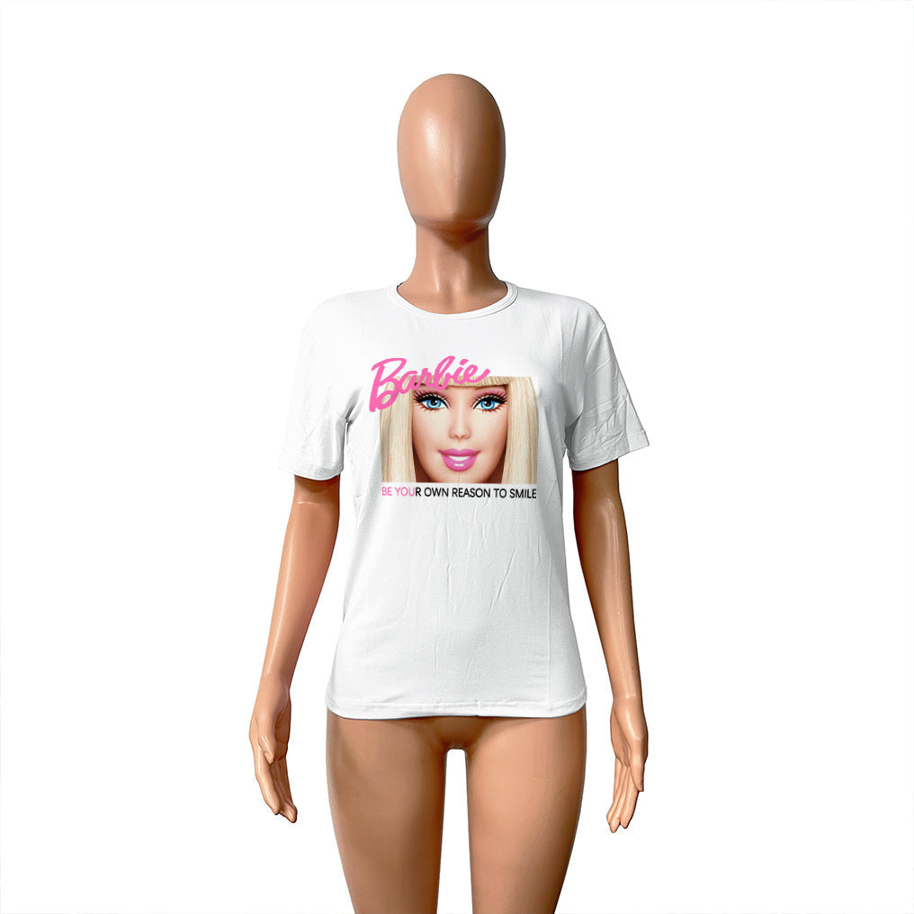 Barbie Printed Straight Pullover T-shirt