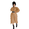 Long tassel edge fur dress