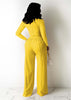 Long sleeved solid color low cut two-piece set