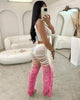 Fringed Hole Vest Trousers Set