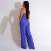Sleeveless Open Waist Jacket Elastic Waist Wide-leg Pants Suit