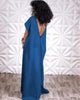 Denim Loose Deep V Open Back Dress
