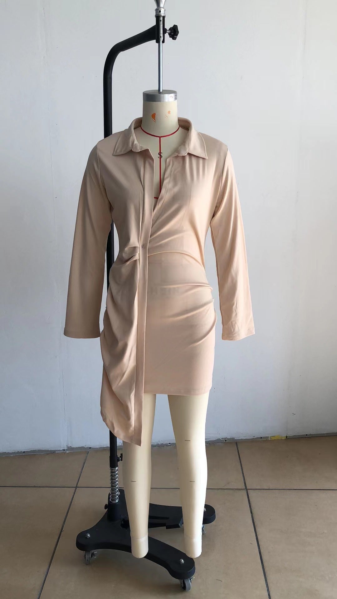 Irregular Long-sleeved Shirt Dress