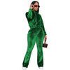 Fashion drawstring solid color dense velvet micro horn 2PC set