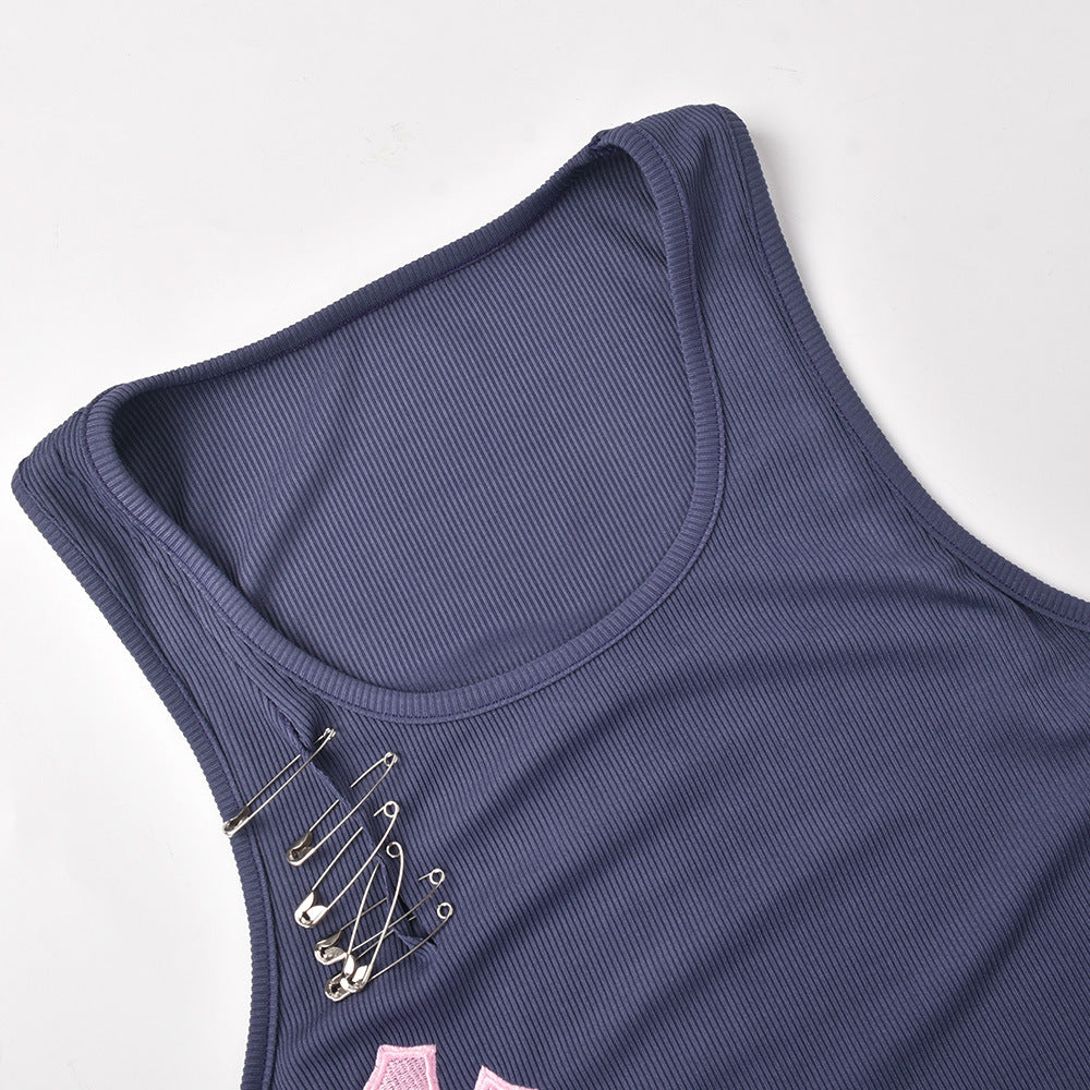 Cross Embroidered Pin Dress