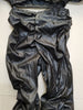Solid color PU pleated 2PC set