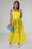 Straps Tulle Stitching Large Swing Dress