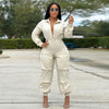 Waist-Tight Cargo Overalls Casual Trousers