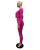 Solid Color Knitted Sweater Sexy Slim-Fit Cardigan 3PC Set