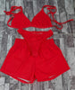 Pure Color Bikini Three-Piece Set 3PC