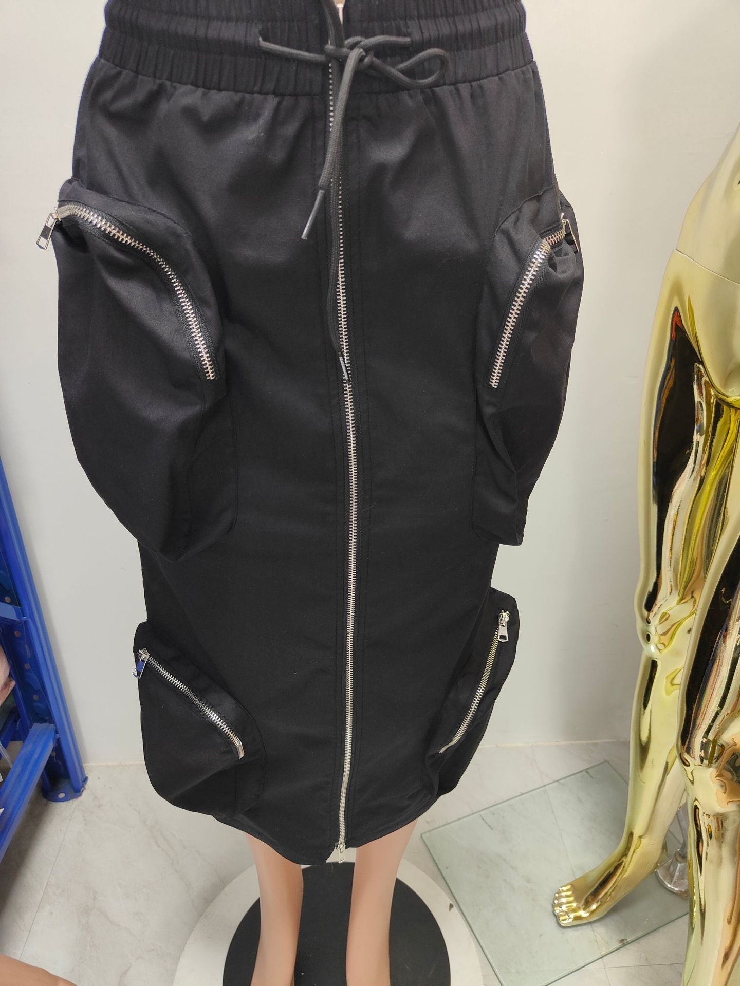 Pocket Workwear Large Lace Up Skirt