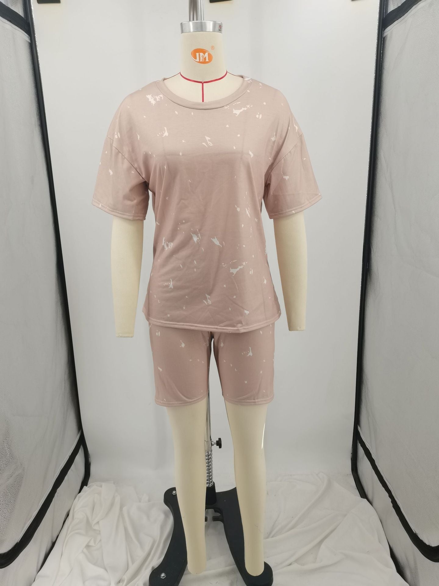 Tie-dyed Round Neck Leisure Sports Two-piece Set
