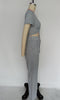 Cotton Short-sleeved Pleated T-shirt Wide-leg Pants Two-piece Suit