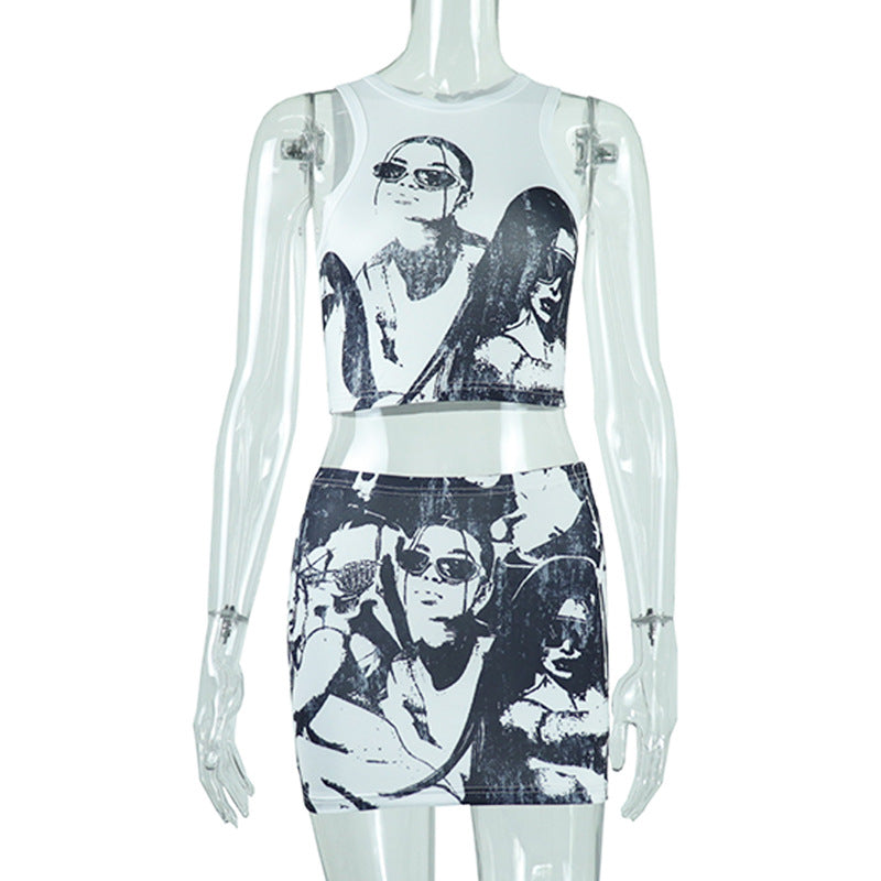 Cartoon Printed 2PC Outfit