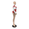 Motorcycle style detachable jacket short skirt 2PC set