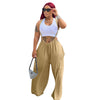 Casual Sports Home Solid Color Loose Suspenders pants
