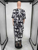 V-neck Fringed Loose Short-sleeved Printed Dress
