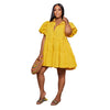 Puff Sleeve Loose Pleated Dress