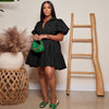 Puff Sleeve Loose Pleated Dress