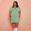 V-neck Striped Loose Dress