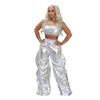 Hot stamping new personality street hip-hop nightclub two-piece set