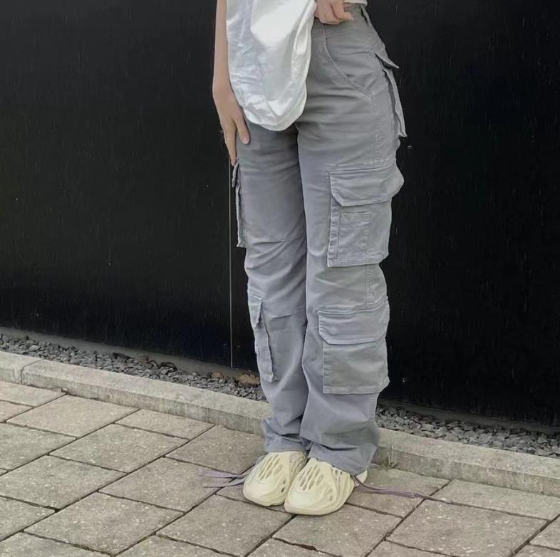 Hip Hop Style Low Waist Multi-Pocket Casual Pants