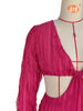 Long Sleeve Mesh Wave Pattern Sexy Short Dress