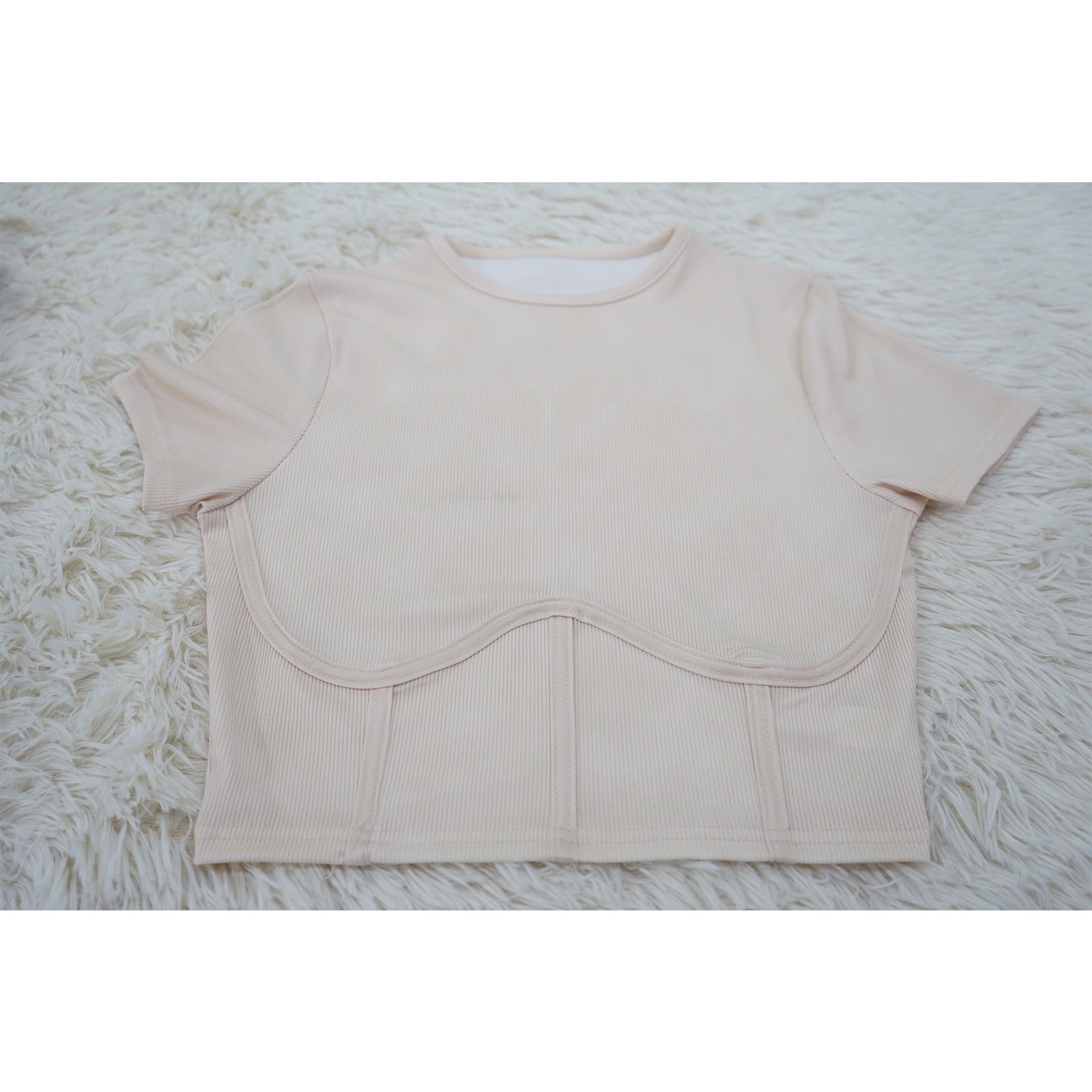 Pit stripe sports round neck tight and navel exposed set
