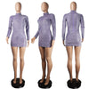 Long Sleeve Sheath Dress Sequined round Neck Slim Dress