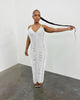 Strap Style Knitted Sleeveless Hollow Out V-neck Dress