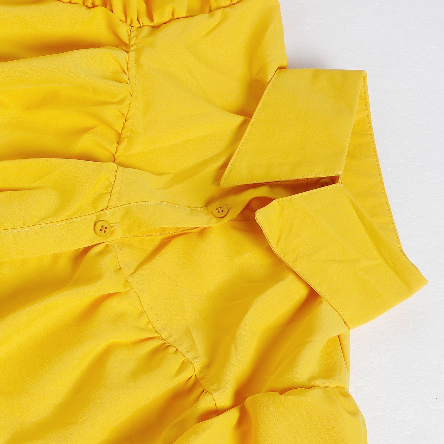 Puff Sleeve Loose Pleated Dress