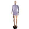 Long Sleeve Sheath Dress Sequined round Neck Slim Dress