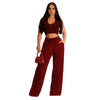 Sleeveless Open Waist Jacket Elastic Waist Wide-leg Pants Suit
