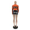 Motorcycle style detachable jacket short skirt 2PC set