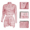 Solid Color Pocket Tooling Casual Two-Piece
