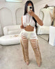 Fringed Hole Vest Trousers Set